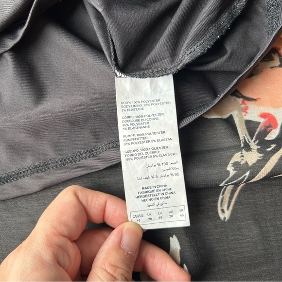 Michel Studio Collection Floral Print High Low Hem Flowy Sleeveless Dress - Picture 11 of 14